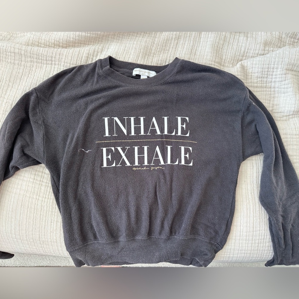 Black 'Inhale Exhale' Sweatshirt